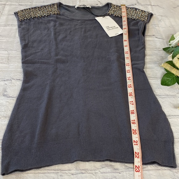 Zara Gray Studded Shoulder Top - Picture 13 of 13